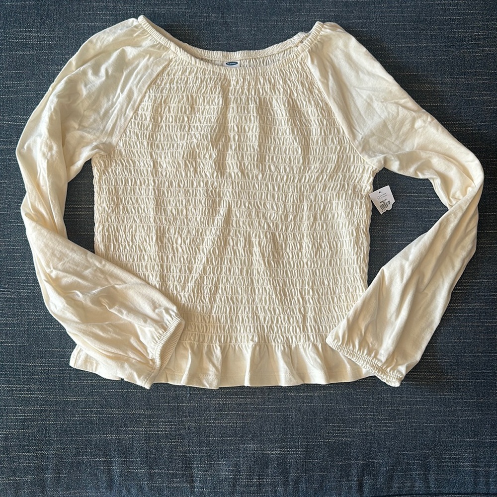 New Old Navy Cream Peasant Top Girls Size XL